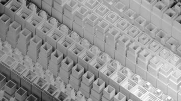 Square 3d columns move in mechanical waves. Design. Columns move in 3d waves up and down with effect of machine. Mechanical structure of moving abstract columns video