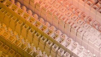 Square 3d columns move in mechanical waves. Design. Columns move in 3d waves up and down with effect of machine. Mechanical structure of moving abstract columns video