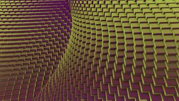 cyber distorção dentro geométrico espaço. Projeto. 3d quadrados dentro comovente espacial fratura. virtual espiral ou distorção dentro espaço do quadrados video