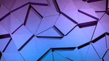 Computer animation of disappearing and appearing triangles. Design. 3D background with triangular pattern and swapping shapes. Moving triangles in 3D mosaic background video