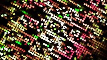 Rotating background with bright dots moving lines. Motion. Moving streams of flashing dots in disco ball style. Disco background with rotating stream of colorful flashing dots video