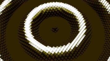 Dark background. Design.A white pattern on a black background that runs in abstraction on different sides in 3d format. video