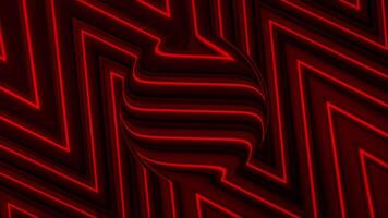 Abstract red striped background with a sphere, seamless loop. Motion. Zig zag stripes flowing on a black background. video