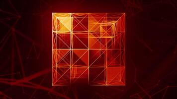 Gray and orange background. Motion. Bright thin lines make up geometric figures in abstraction and move on a light background. video