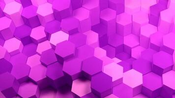 Columns of hexagons move in waves. Design. Geometric columns move up and down in space. 3D animation of moving columns in waves video