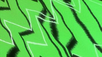 Green and yellow background. Motion. Triangular lines of white and black color draw drawings in abstraction. video