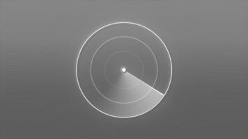 Glowing line on navigation radar. Motion. Simple circle with radar navigation line. Simple radar with empty field and moving line video