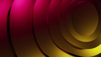 Yellow background made in computer graphics. Design. Small circles connected to each other rotating around. video