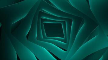 Green and gray background. Motion. Ovals and squares made like a tunnel in the same style rotating in a circle in 3d format. video