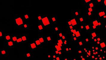 3D cubes fly in stream. Design. Colored cubes pulsate in flying stream on black background. Cubes fly in stream in 3d animation video