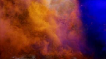 Bright multicolored smoke. Design. Bright dust of different colors in animation scattering in different directions in animation. video