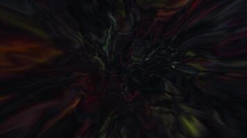 Black background with bright patterns. Motion. Colorful bright lines made in 3d computer graphics that sparkle. video