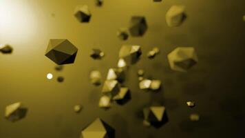 3d polygons rotating in space. Design. Chaotic orbits of rotation of polygonal figures. Molecular rotating polygons in virtual space video