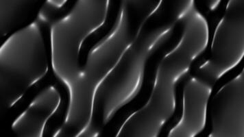 Metallic liquid with ripple lines on surface. Design. Rotating background with liquid texture and ripples on surface. Lines of liquid ripples stretch and rotate video