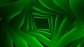 Green square tunnel. Design. Large and small squares standing on top of each other made in 3d format. video