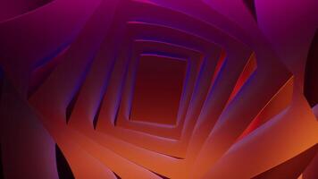 Pink bright background. Design. A square portal made in abstraction that gently twitches in different directions. video