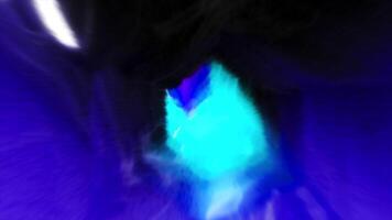 A bright glowing tunnel. Motion. A brilliant bright portal made in computer graphics quickly flying inside. video