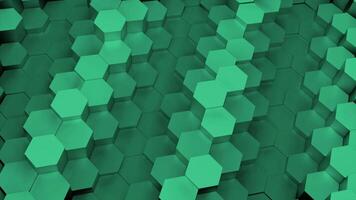Abstract background with animation of wave mosaic of hexagons. Design. Technological backdrop. video