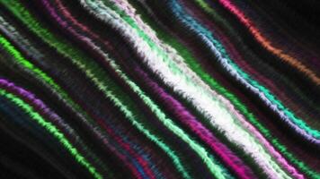 Black background. Motion. Iridescent brilliant lines made in 3D format in different bright shades of all colors. video