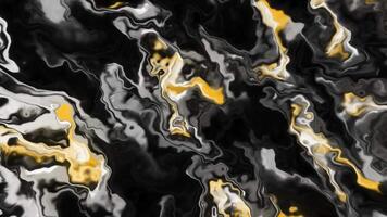 Green and yellow spilled paint spots. Motion. Dark background with light sparkling patterns made in computer graphics. video