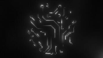 Circuit Board with moving electrons. Motion. Data Flow Loop Background Animation. Artificial Intelligence. Visualization of in Machine Learning. video