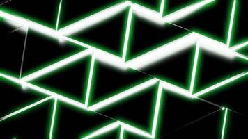 Abstract neon triangular shapes on a black background. Design. Short lines creating pattern with many triangles. video