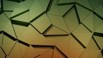 Abstract triangular geometric tiles. Design. Mosaic pattern with green and yellow gradient tiles. video