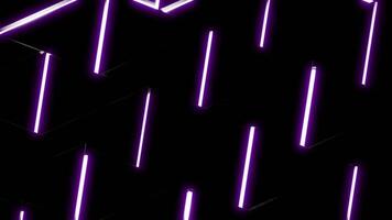 Abstract neon colorful triangle background. Design. Fluorescent lamps creating surface of triangles on a black background. video