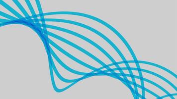 Abstract line of curved stripes moves in space. Design. Curved lines in moving stream on white background. Frozen curved lines in moving stream video