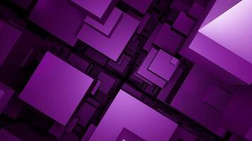 Movement in gap between squares. Design. Jump in geometric space of stream of squares. Tunnel of stream of 3d squares on black background video