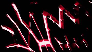 Red and purple growing patterns of lines. Design. Black background with a pattern that grows in height made in 3d format. video