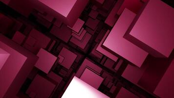 Flow of set of 3d squares. Design. Movement through space from stream of 3d squares. Geometric animation with flow of squares and tunnel in space video