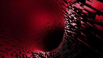 Rosa e vermelho túnel sem claro. Projeto. uma movendo rápido túnel do brilhante cor fez dentro abstração. video