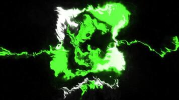 Green and yellow blob of light. Motion. Huge smeared sparkling spots made in 3d format. video