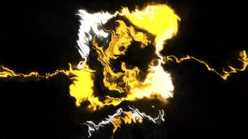 Green and yellow blob of light. Motion. Huge smeared sparkling spots made in 3d format. video