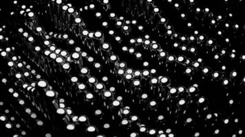 White and red flash lamps on a black background. Design. Glowing light bulbs made in abstraction with movements. video