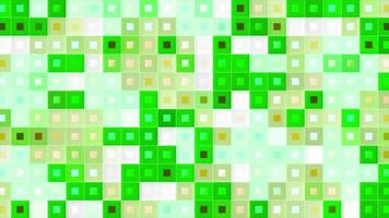 Colorful flashing squares in retro style. Motion. Retro computer background with flashing squares and dots. Retro style electronic squares of game are flashing on white background video