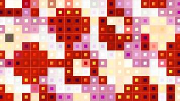 Colorful computer squares blink and appear. Motion. Colorful squares with dots blink in computer retro style. Retro game with squares flashing on white background video