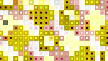 colorida computador quadrados piscar e aparecer. movimento. colorida quadrados com pontos piscar dentro computador retro estilo. retro jogos com quadrados piscando em branco fundo video