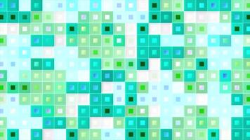 Colorful flashing squares in retro style. Motion. Retro computer background with flashing squares and dots. Retro style electronic squares of game are flashing on white background video