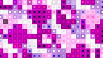 Colorful computer squares blink and appear. Motion. Colorful squares with dots blink in computer retro style. Retro game with squares flashing on white background video