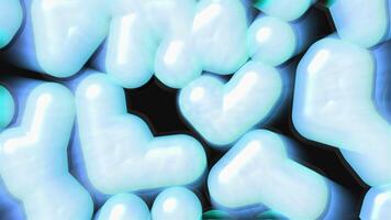 3d molecules with changing parts. Motion. Liquid flashing parts of molecules. Moving and flashing changing parts video