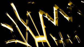 Black background with laser patterns. Design. Yellow and green expanding grid made in cartoon animation and growing upwards. video