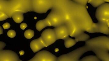 Moving liquid on black background. Design. Liquid 3d matter with droplets and wave motion. Liquid moves in waves with drops video