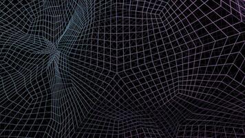 Wireframe wave background in motion. Design. 3D animation of grid. video