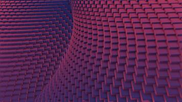 3d distortion of space with squares. Design. Space with curved distortion of funnel. Space with squares is visually distorted into tunnel video