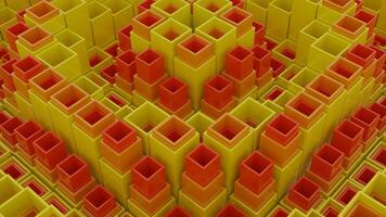 Wiggling abstract columns in up and down motion. Design. Yellow and orange bars optical illusion. video