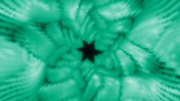 Green and turquoise tunnel. Motion. A bright tunnel in the form of a flower made in computer graphics. video