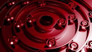 Red and yellow rotating animation. Design. Rotating mazes in animation that move special circles. video