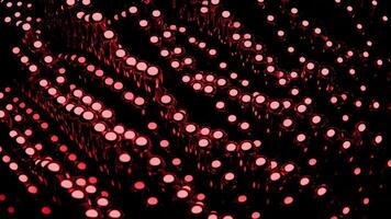 White and red flash lamps on a black background. Design. Glowing light bulbs made in abstraction with movements. video